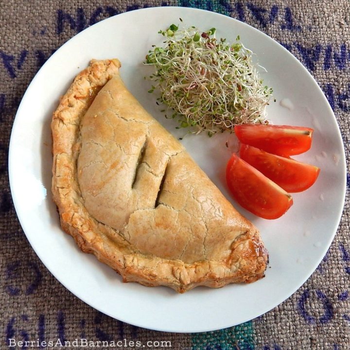 A lentil pasty is a quick vegetarian pie. Perfect for road trips, lunches or dinners