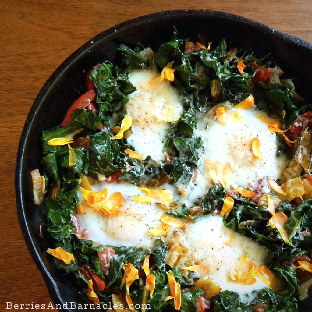 Why you should grow calendula and how to use it in this simple vegetable baked eggs recipe