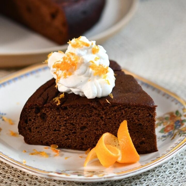 Healthy, protein packed chocolate almond cake