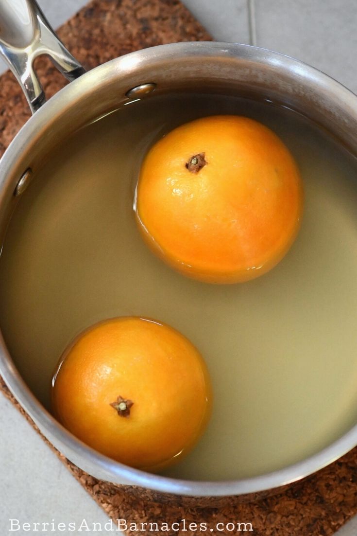 Boiled oranges for chocolate cake