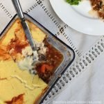Vegetarian moussaka with lentils and vegetables