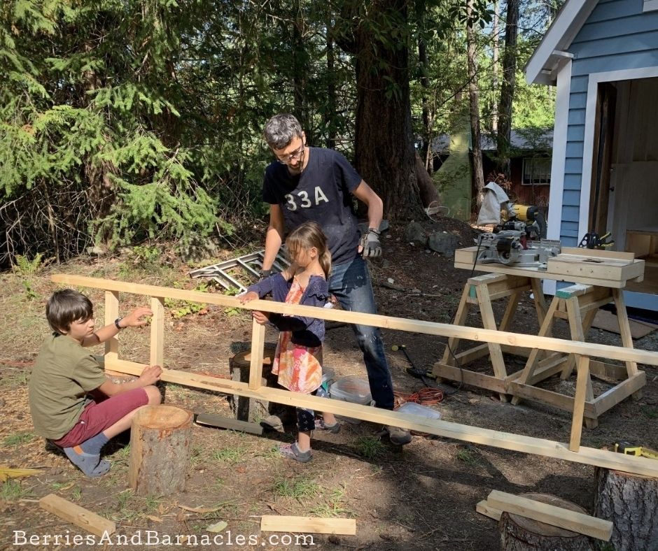 Build a ladder from 2'x4' lengths of wood