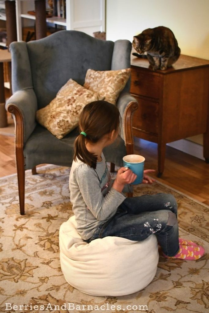 Homemade poufs are simple, affordable and perfect for using up scraps of fabric.
