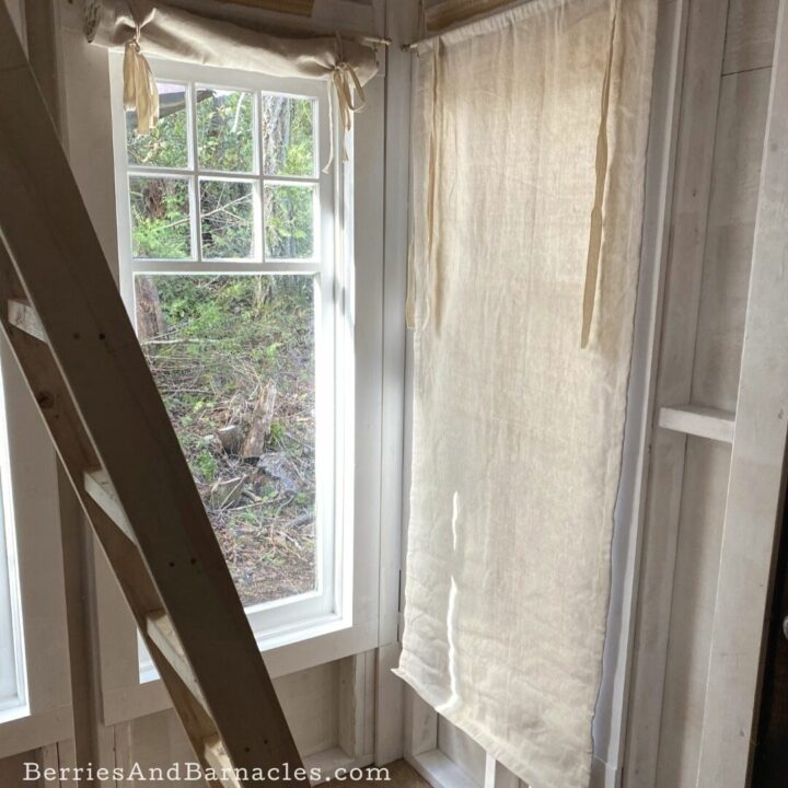 How to make blinds out of canvas drop cloths for a rustic window treatment