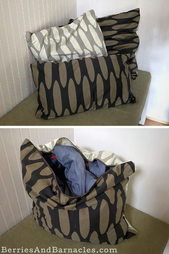 How to make stuffable pillowcases for easy sleeping bag storage while camping