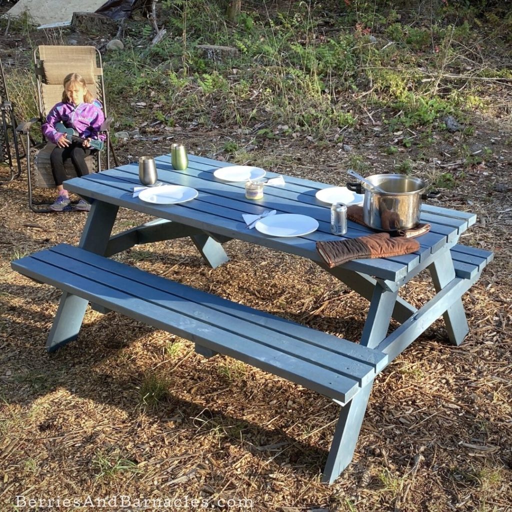 A simple scrap lumber picnic table