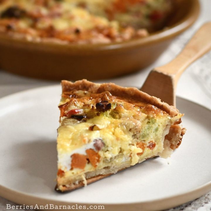 Simple roasted vegetable quiche