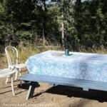 DIY spray painting a tablecloth