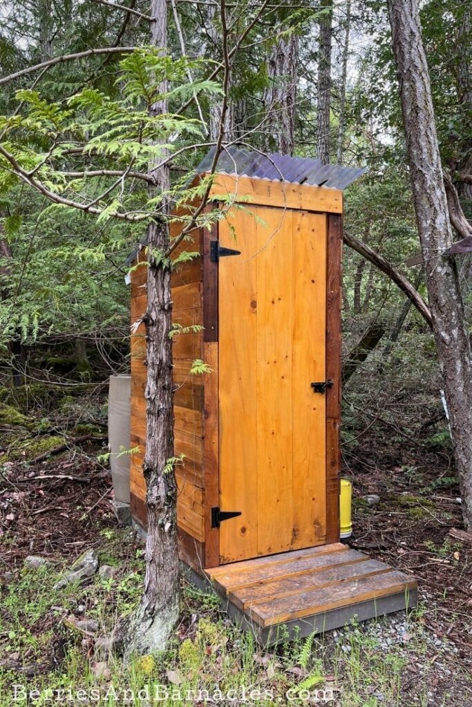 Our composting toilet outhouse